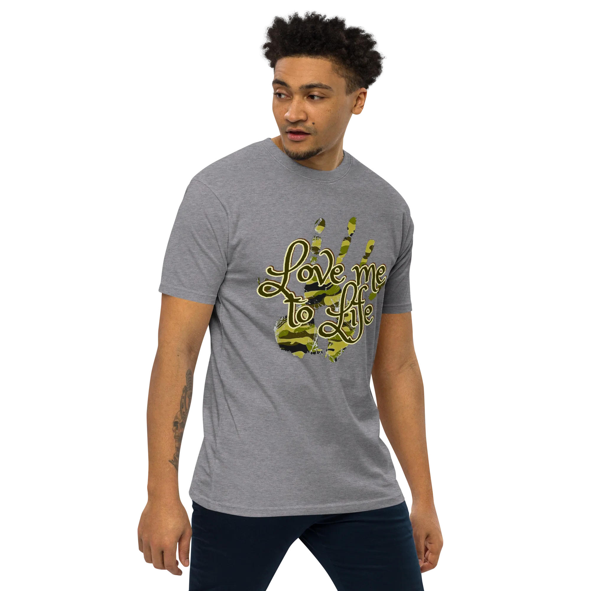"LOVE ME TO LIFE" Men’s Premium Heavyweight Tee