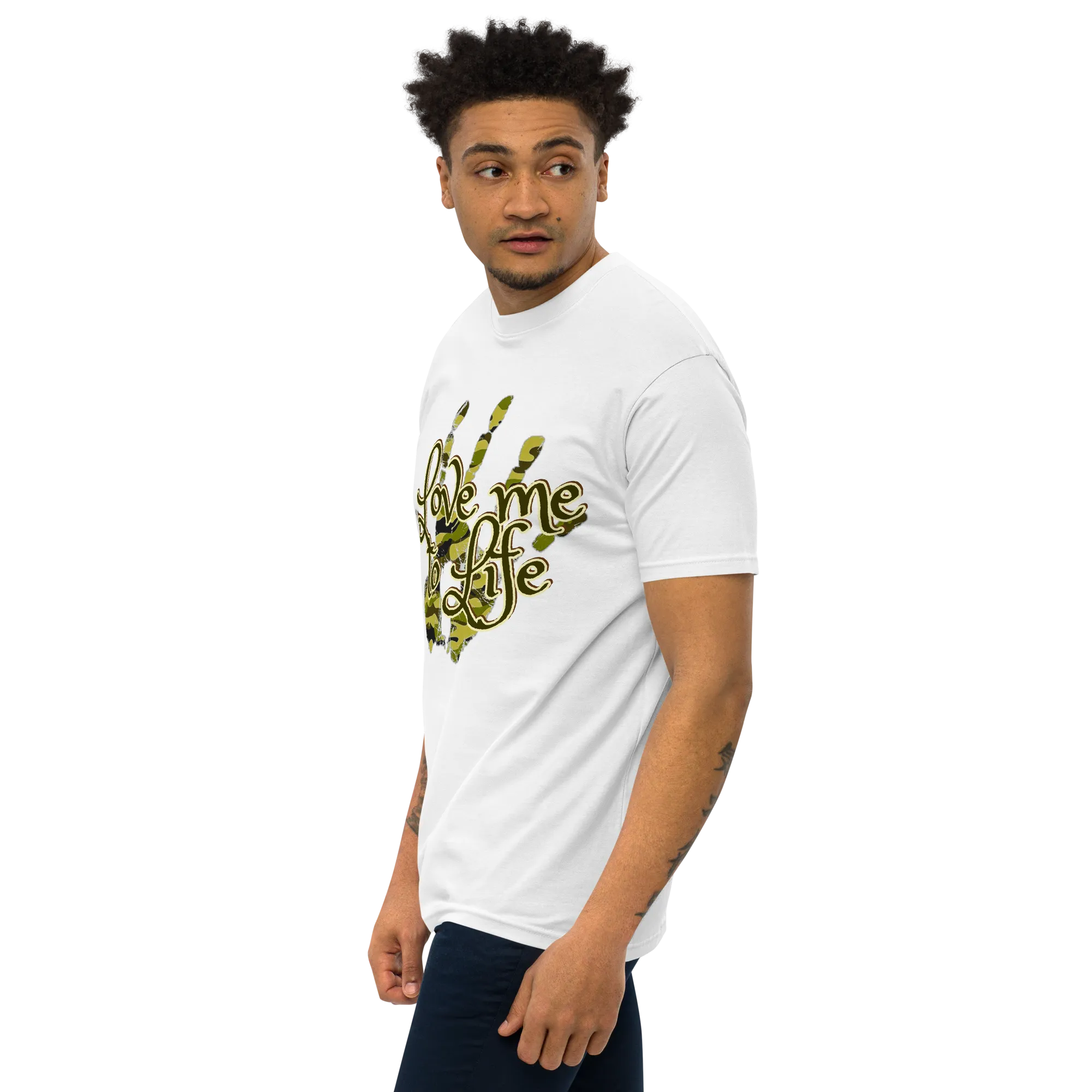 "LOVE ME TO LIFE" Men’s Premium Heavyweight Tee
