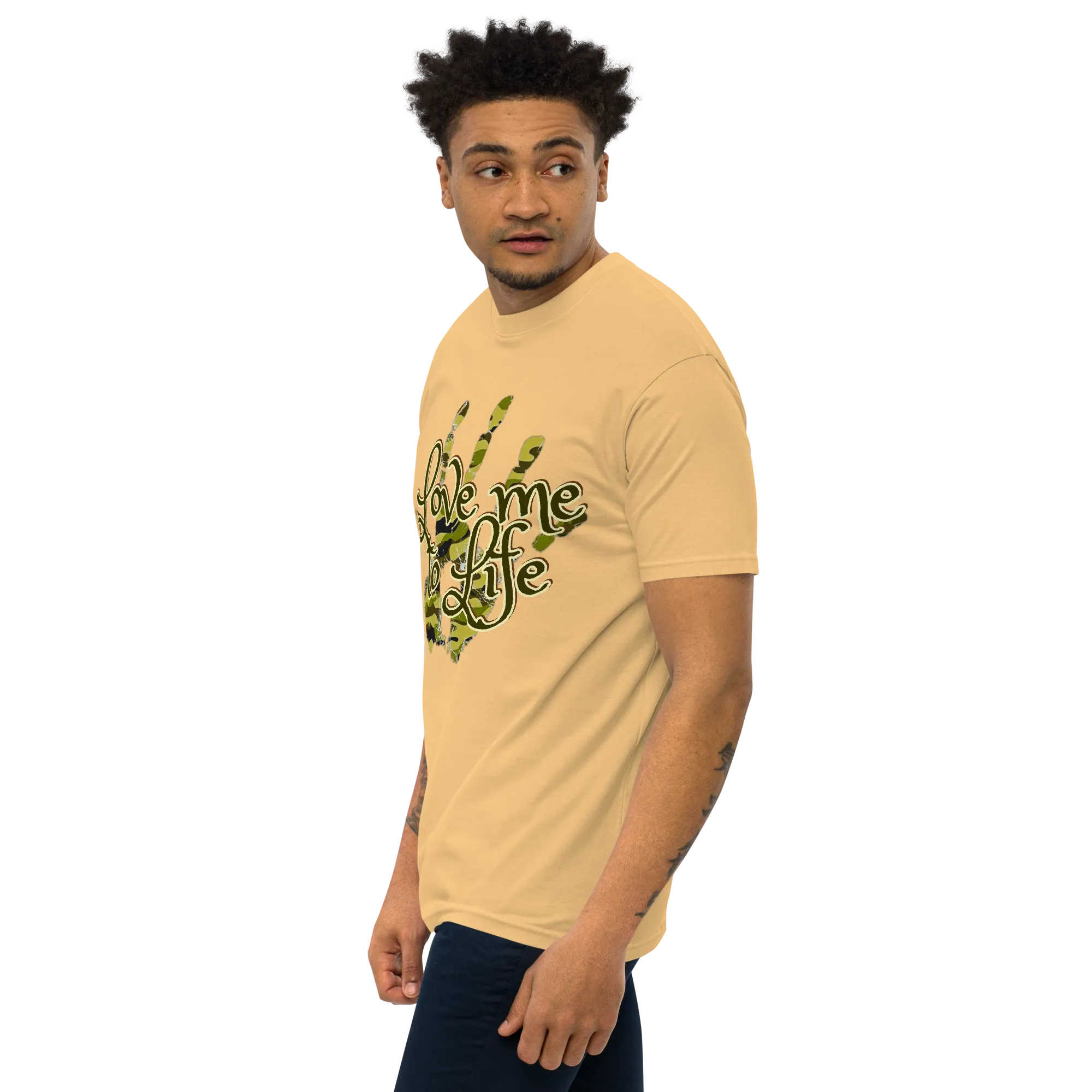 "LOVE ME TO LIFE" Men’s Premium Heavyweight Tee