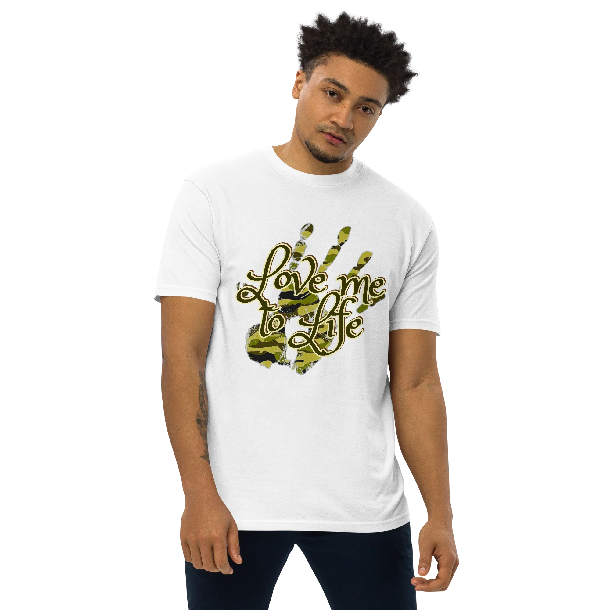 "LOVE ME TO LIFE" Men’s Premium Heavyweight Tee