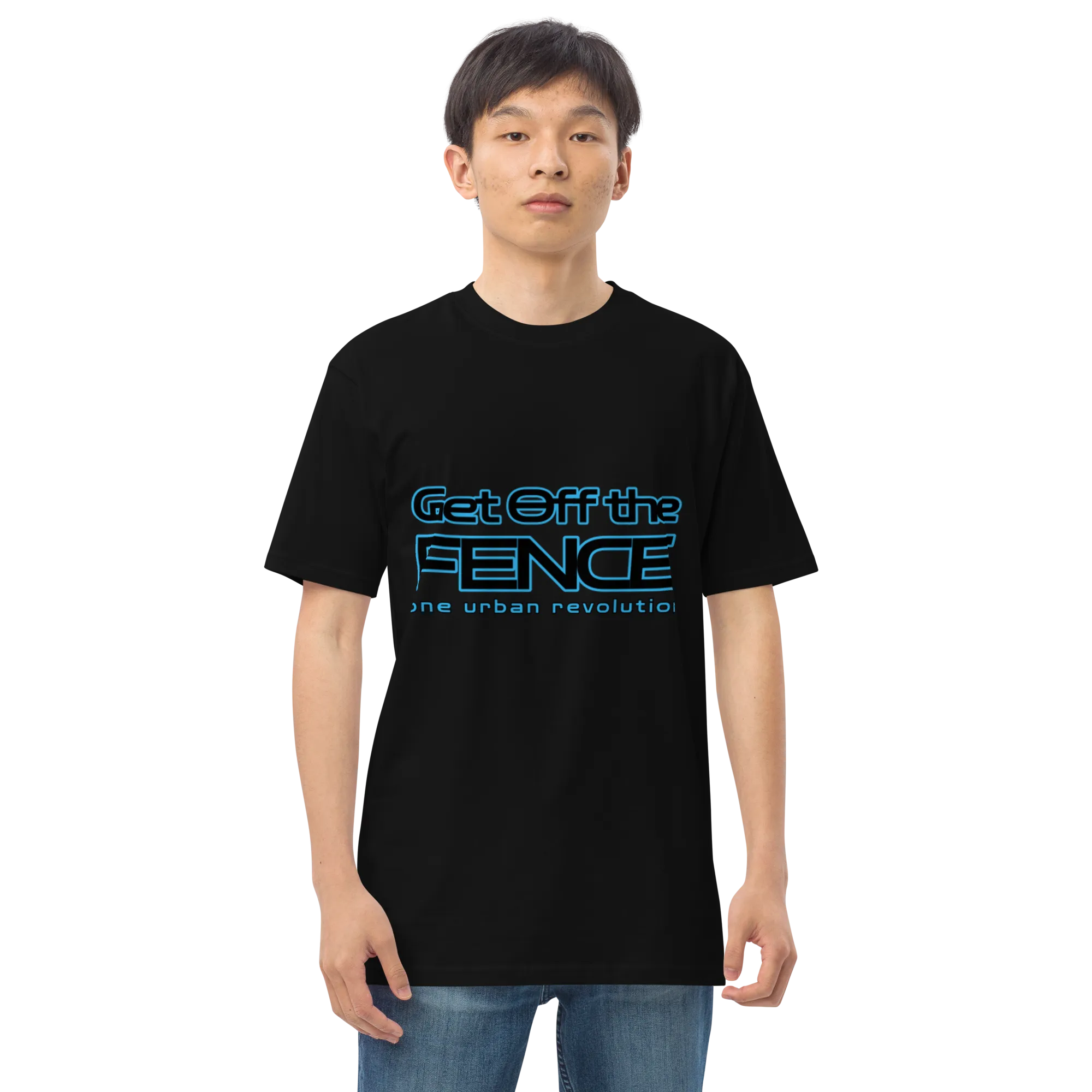 "OFF THE FENCE" Men’s Premium Heavyweight Tee