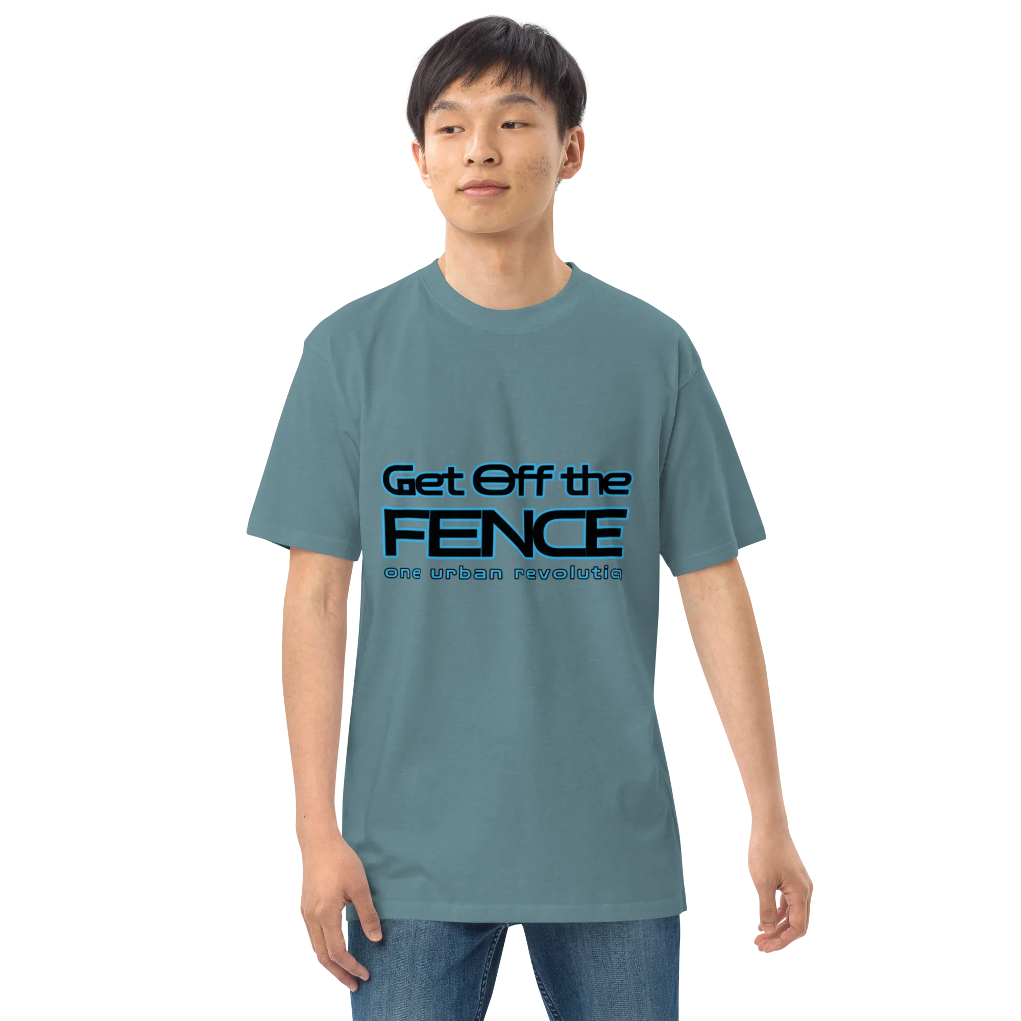 "OFF THE FENCE" Men’s Premium Heavyweight Tee
