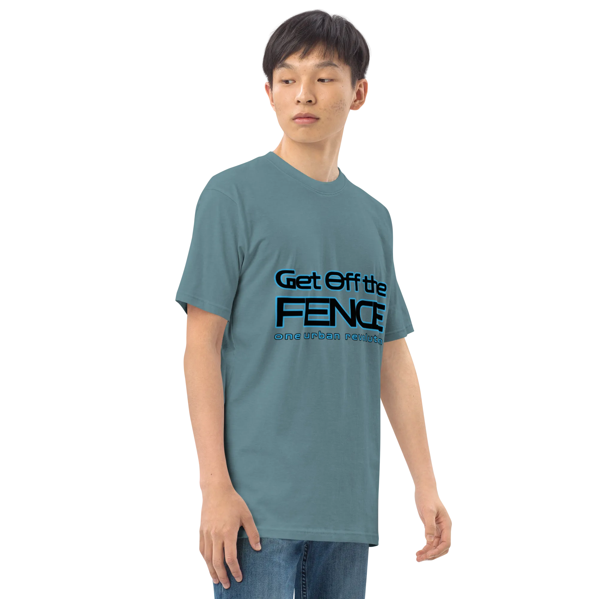 "OFF THE FENCE" Men’s Premium Heavyweight Tee