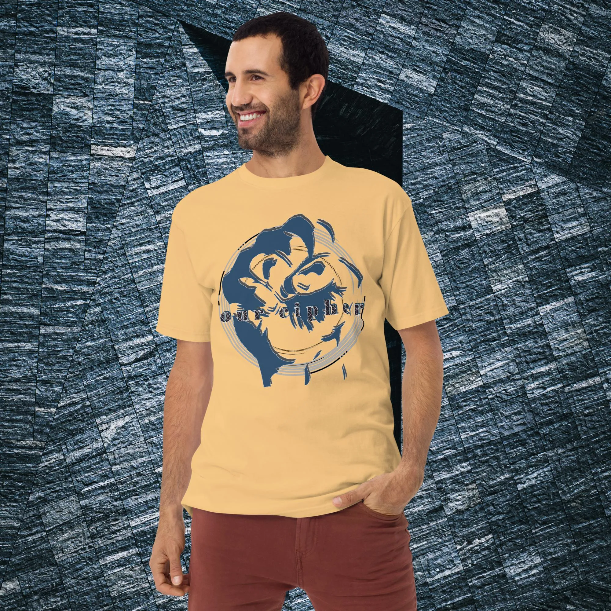 "VINTAGE CIPHER" Men’s Premium Heavyweight Tee