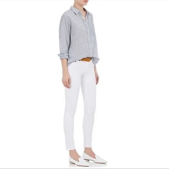 Rag &amp; Bone Frayed Hemline Blanc Capri Ankle Jeans, NWT, Size 23, MSRP $260
