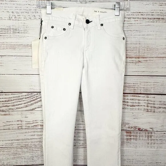 Rag &amp; Bone Frayed Hemline Blanc Capri Ankle Jeans, NWT, Size 23, MSRP $260