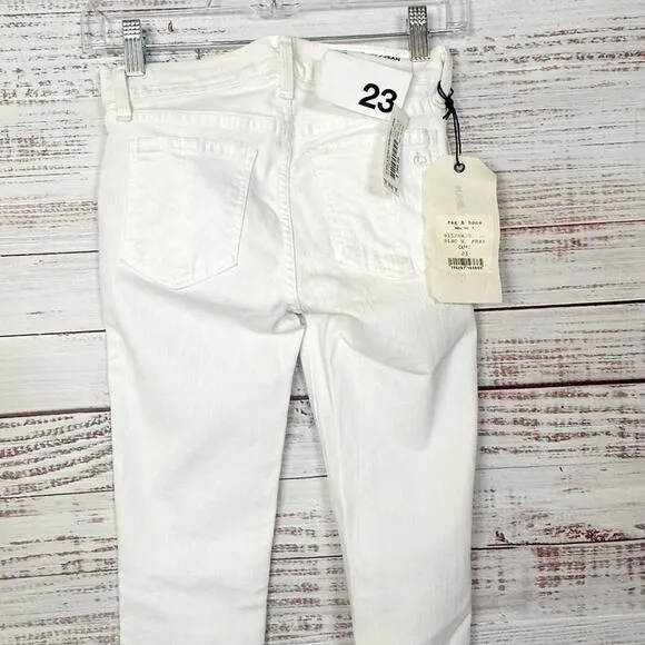 Rag &amp; Bone Frayed Hemline Blanc Capri Ankle Jeans, NWT, Size 23, MSRP $260