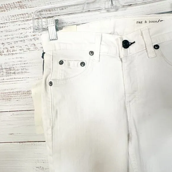Rag &amp; Bone Frayed Hemline Blanc Capri Ankle Jeans, NWT, Size 23, MSRP $260
