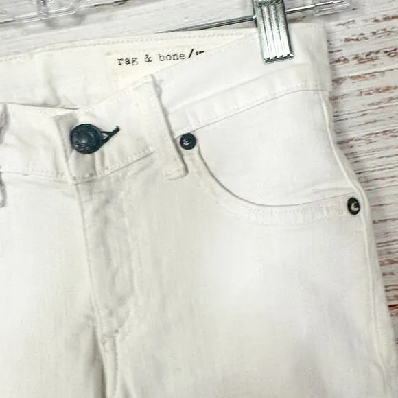 Rag &amp; Bone Frayed Hemline Blanc Capri Ankle Jeans, NWT, Size 23, MSRP $260