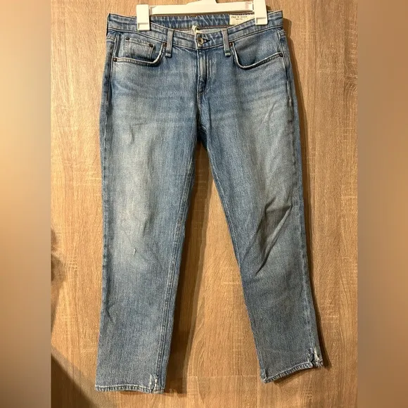 Rag &amp; Bone Light Blue Denim Jeans Size 26 Low Rise Slim Boyfriend