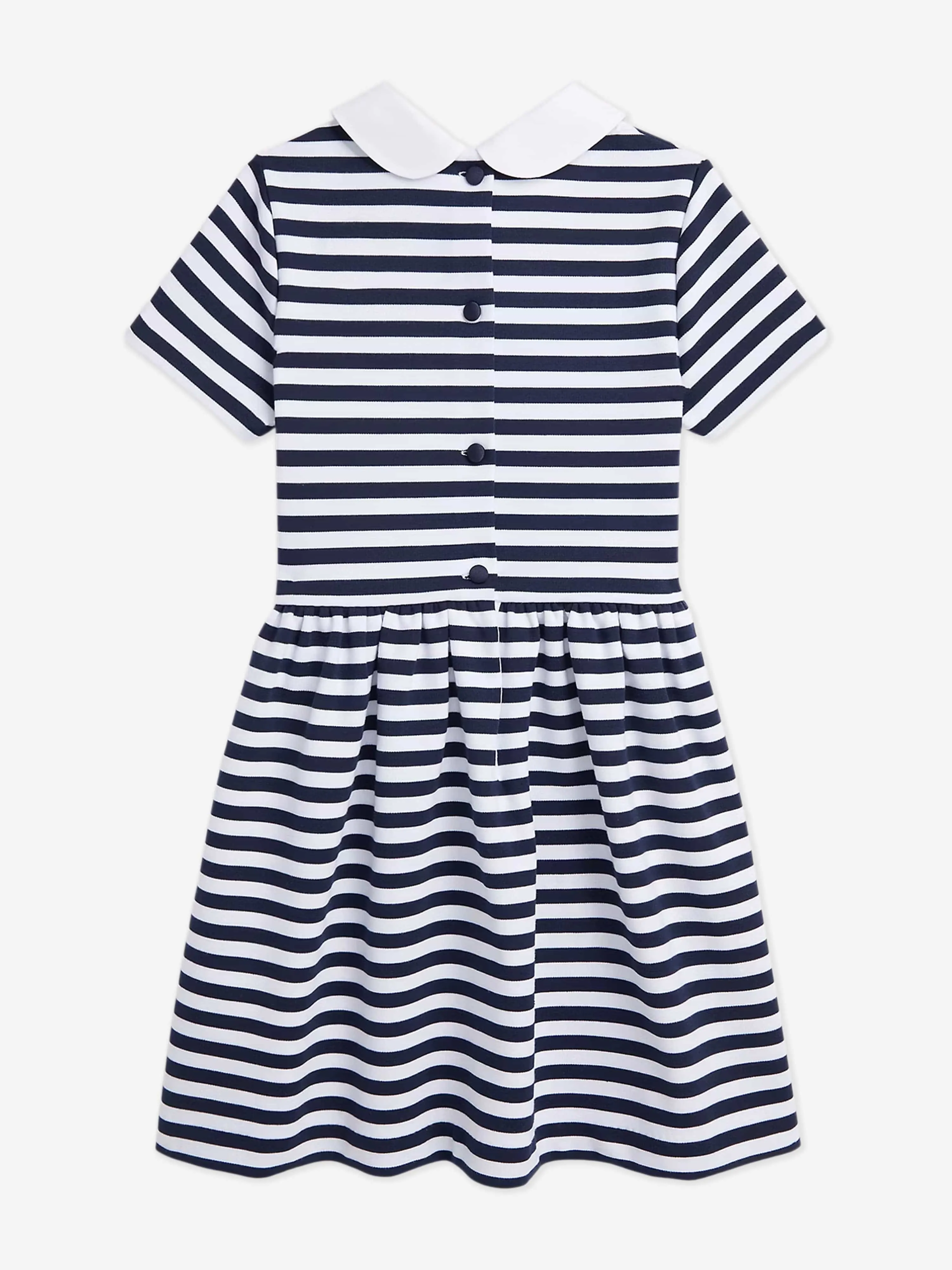 Ralph Lauren Girls Striped Polo Dress in Navy