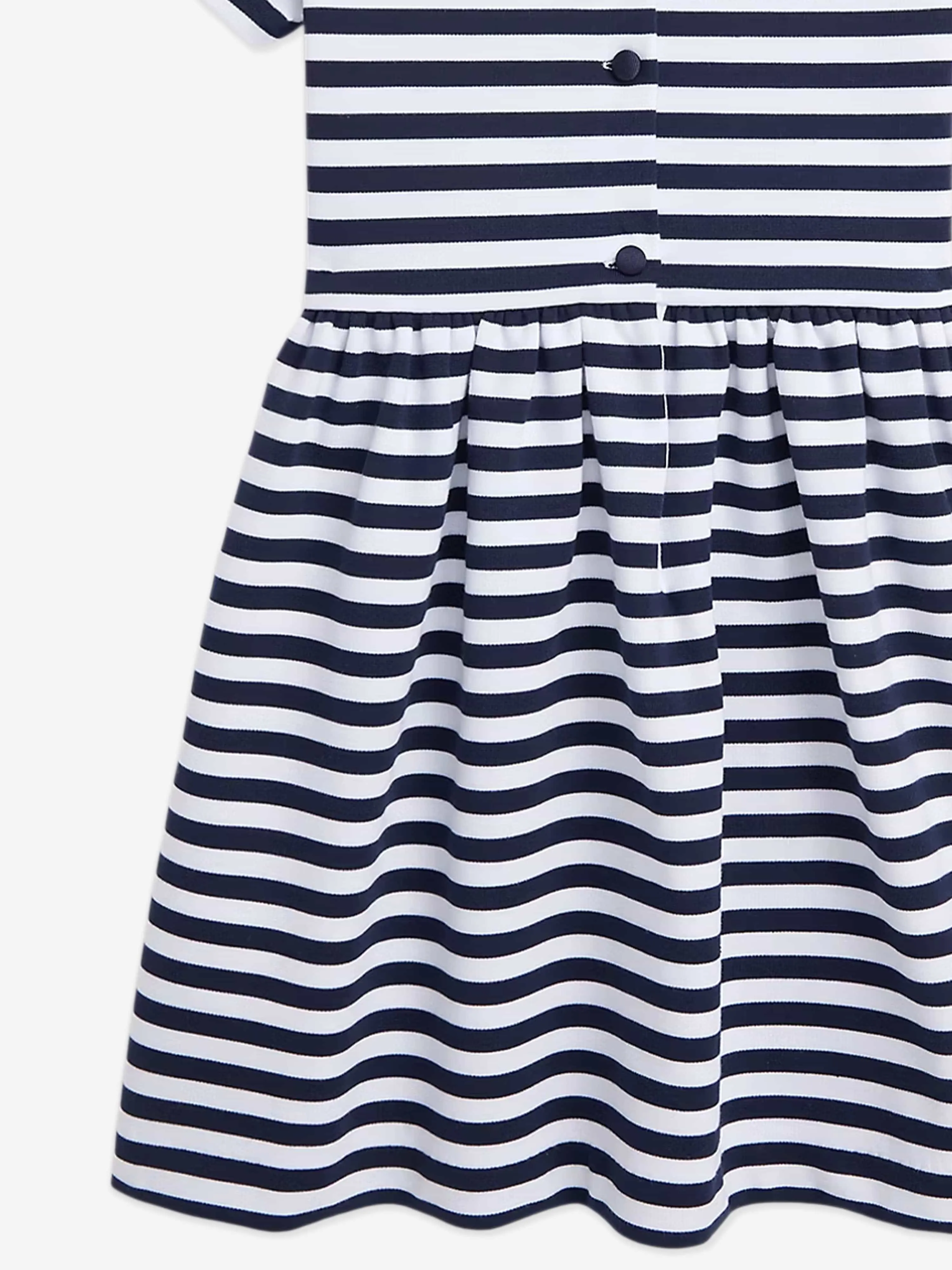 Ralph Lauren Girls Striped Polo Dress in Navy