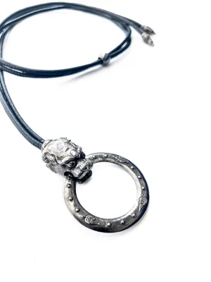Rare Black Rhodium Edgy Foo Dragon Warrior