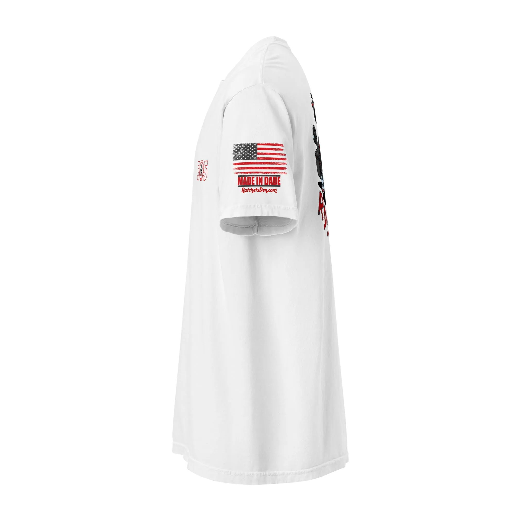 Ratchet's Build "REDRUM" Unisex garment-dyed heavyweight t-shirt