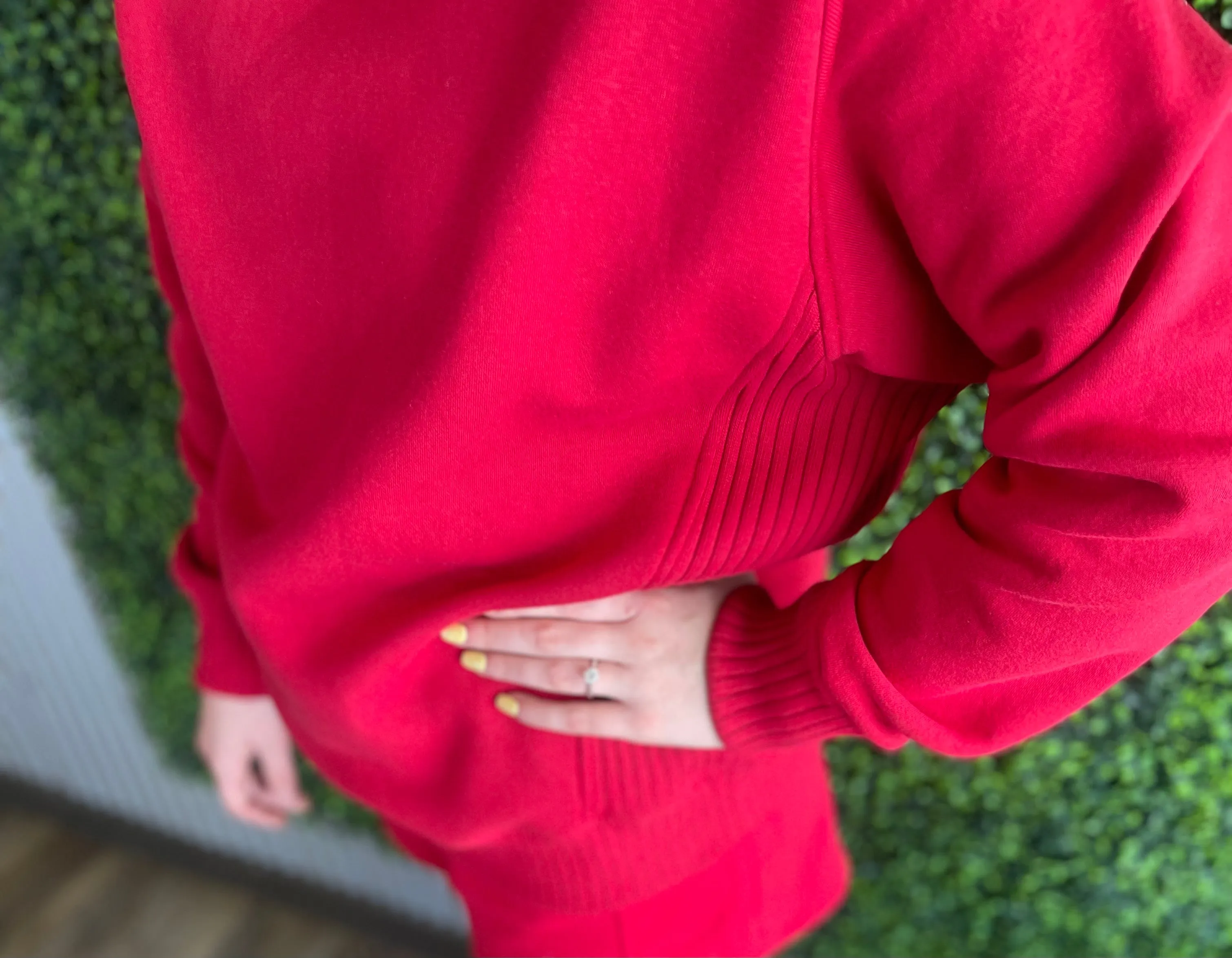 Red French Terry Pullover