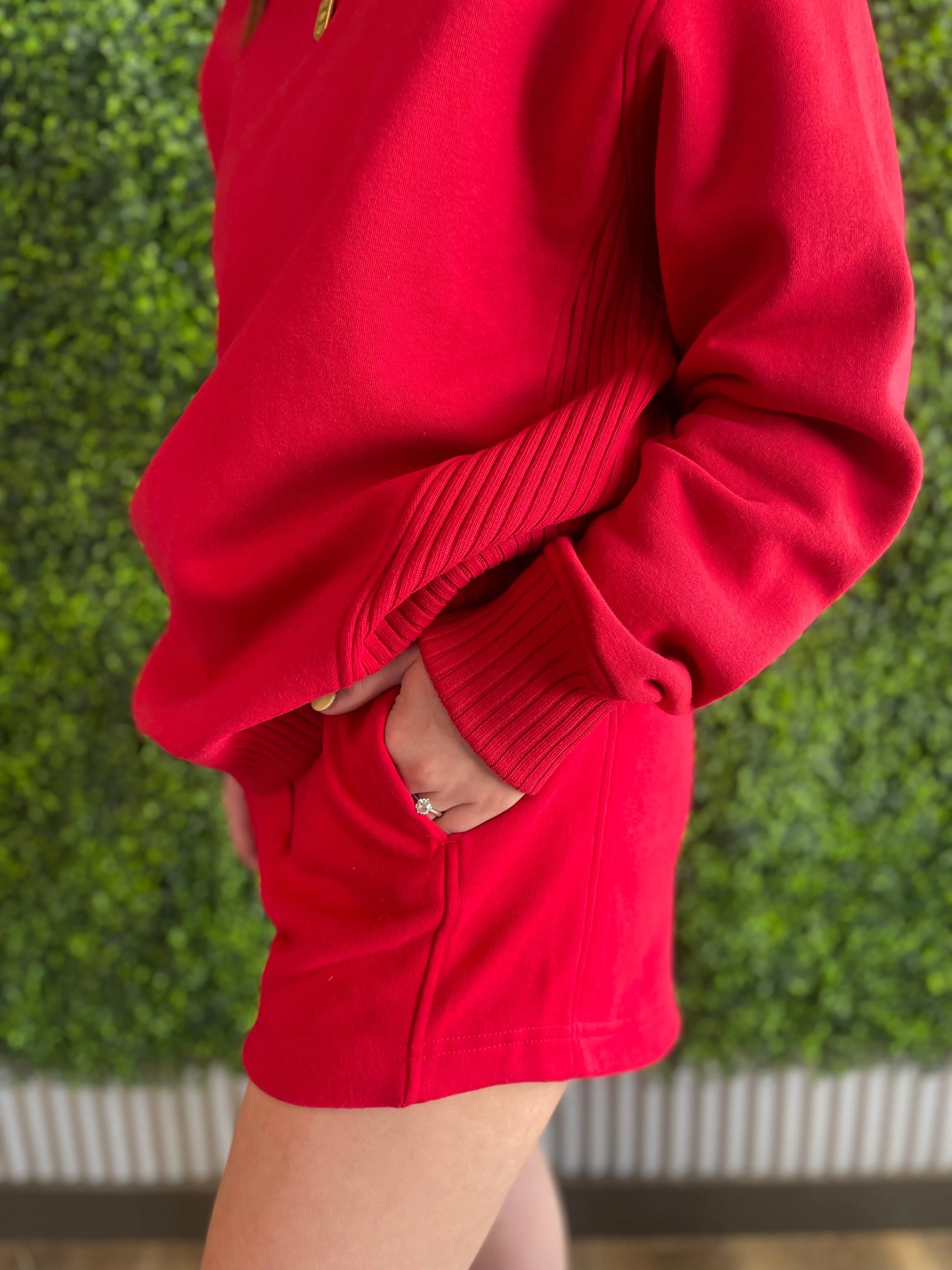 Red French Terry Pullover