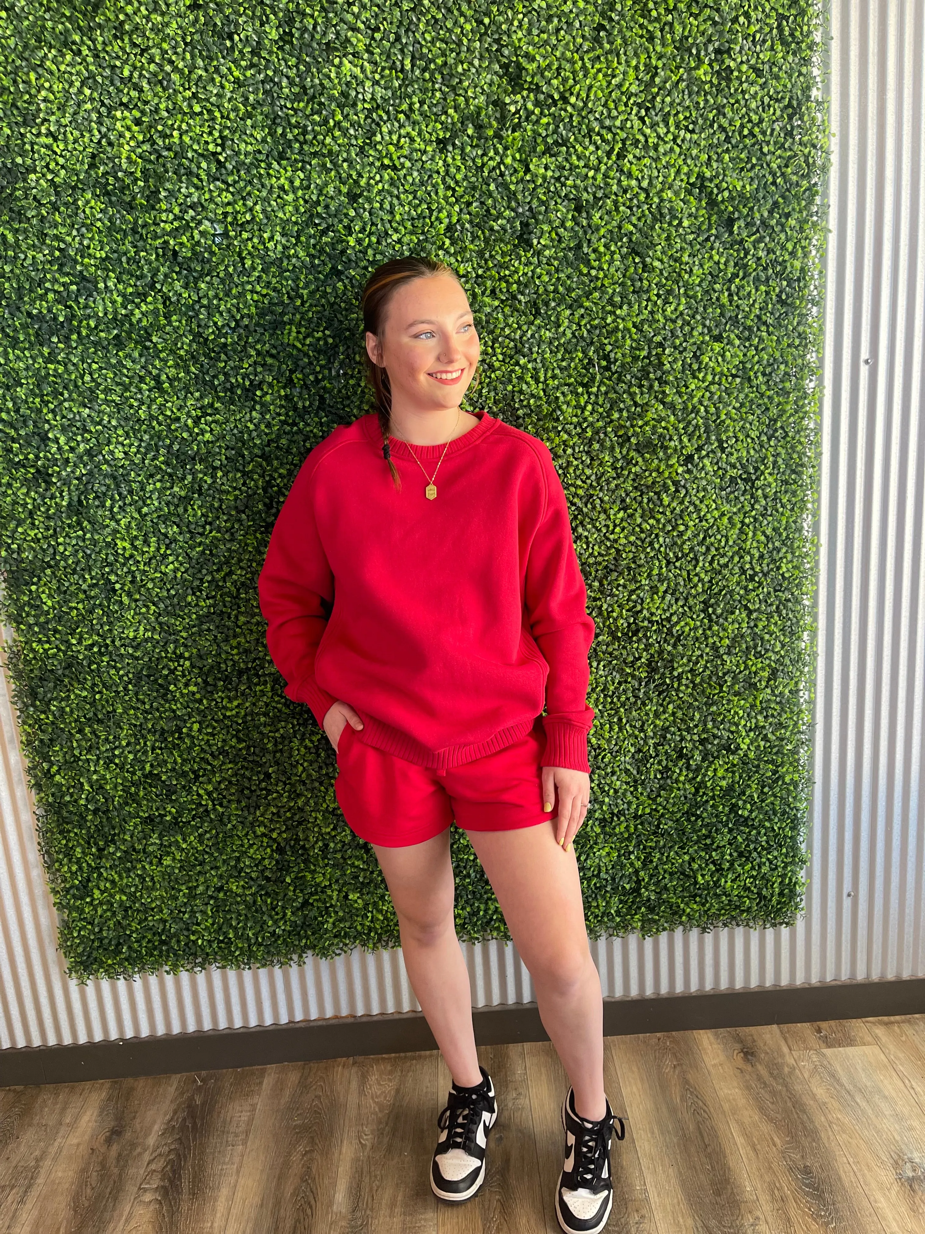 Red French Terry Pullover