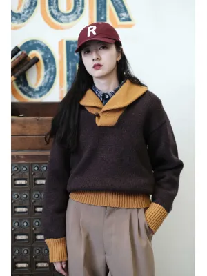 Retro Two-Tone Varsity Sweater