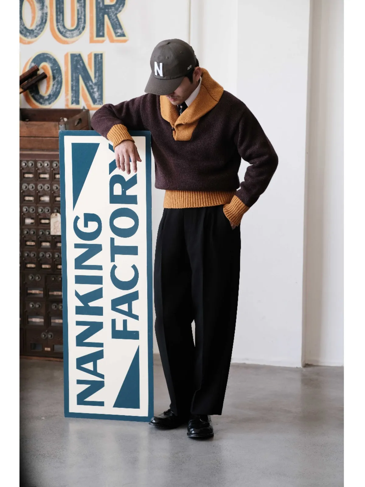 Retro Two-Tone Varsity Sweater