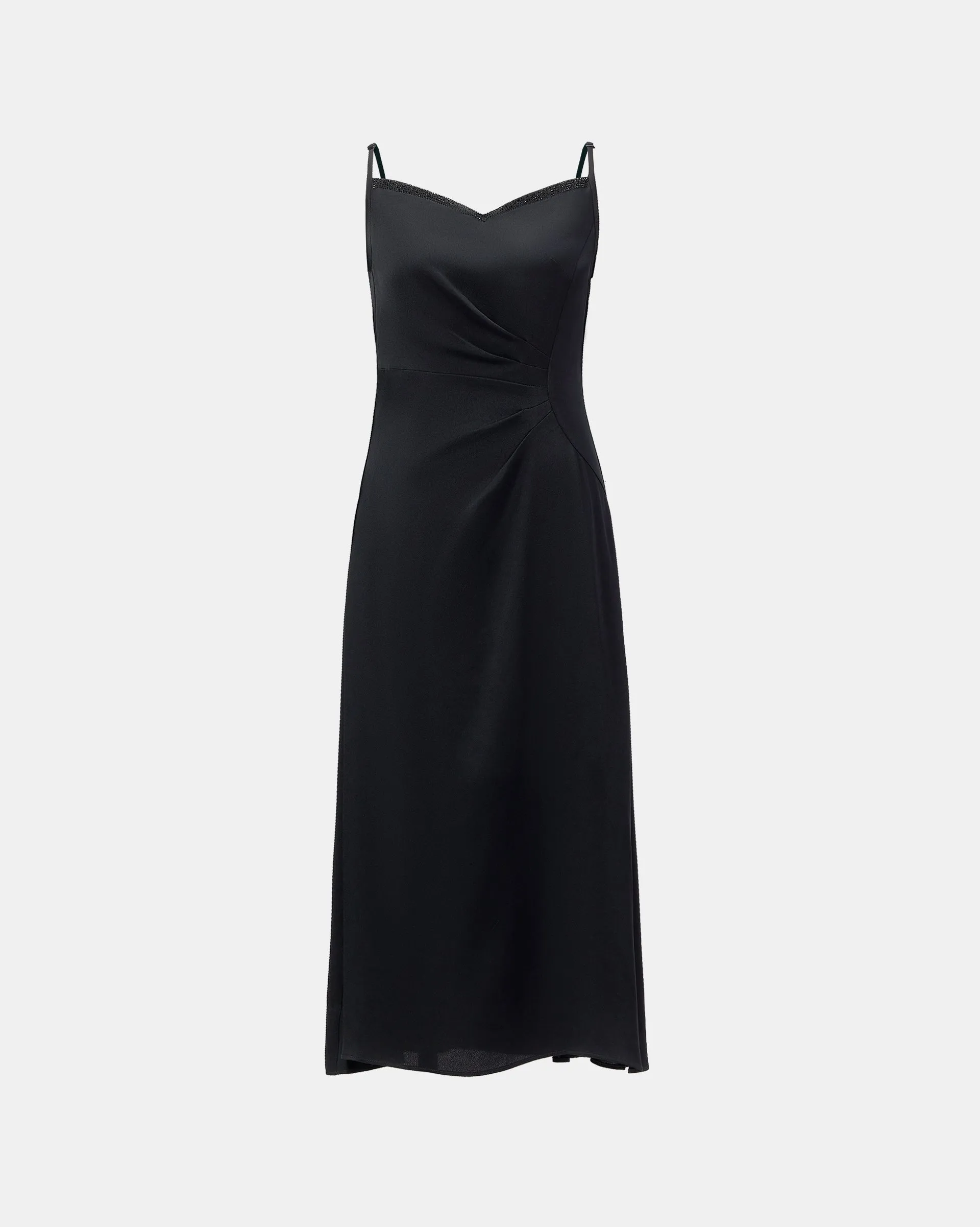 Rhinestone-Embellished Cinched Waist Dress