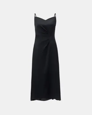 Rhinestone-Embellished Cinched Waist Dress