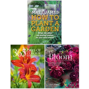 RHS How to Plant a Garden, 365 Days of Colour In Your Garden, In Bloom 3 Books Collection Set