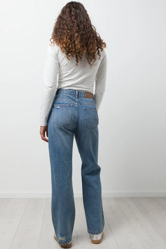 Rip And Repair Denim Jeans Light  Blue