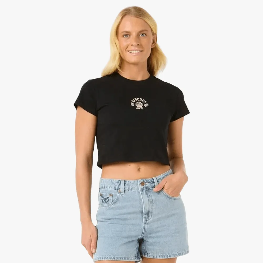 Ripcurl Womens Soleil Baby Short Sleeve Tee Washed Black