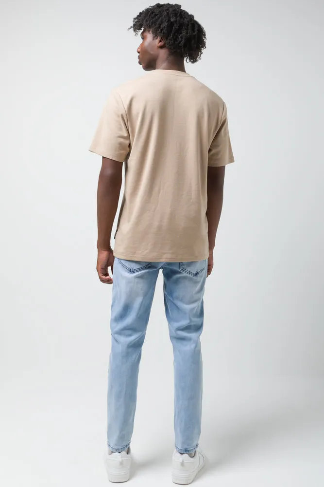 Ripped Skinny Denim Jeans Light Blue