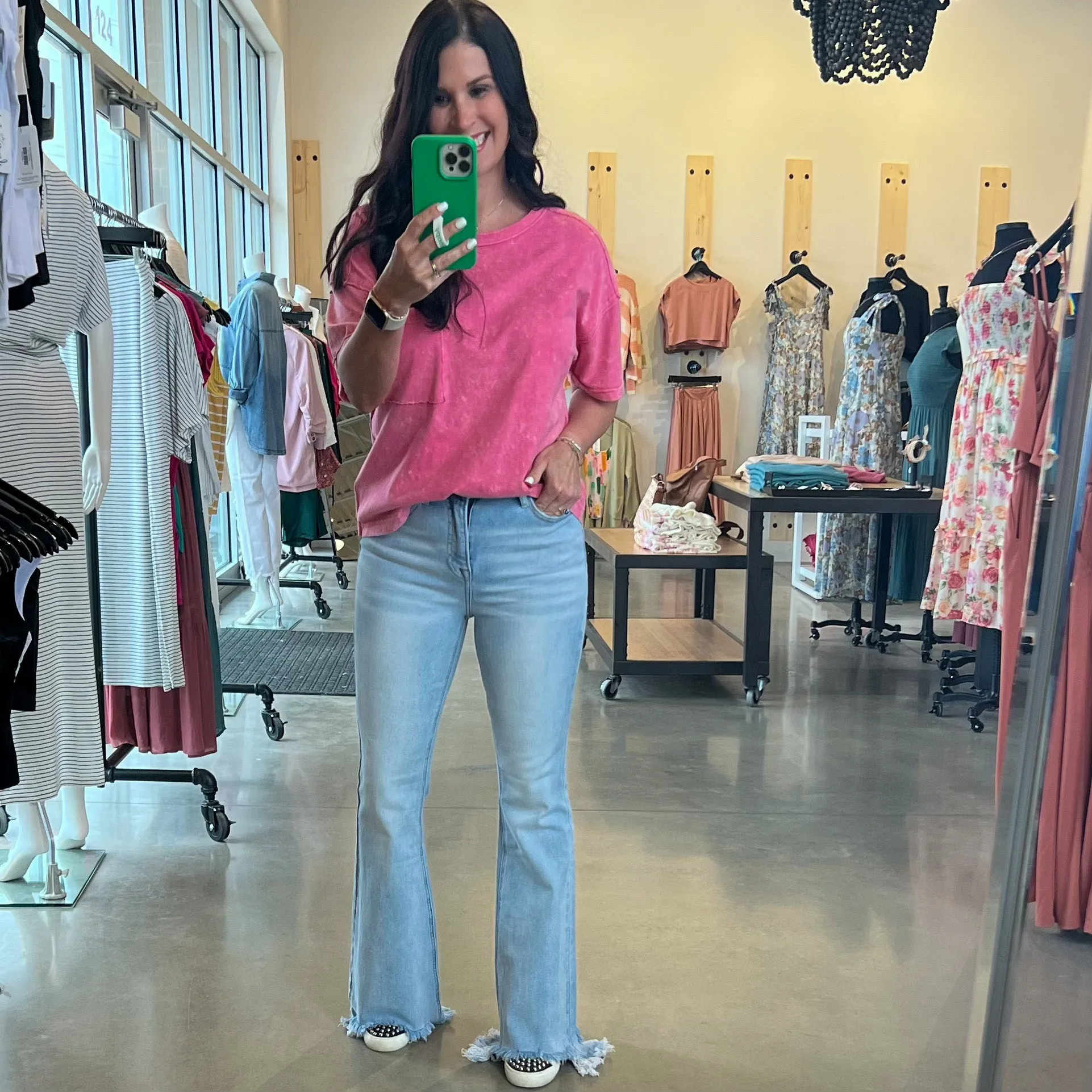 Risen High Rise Flare Jeans - Light
