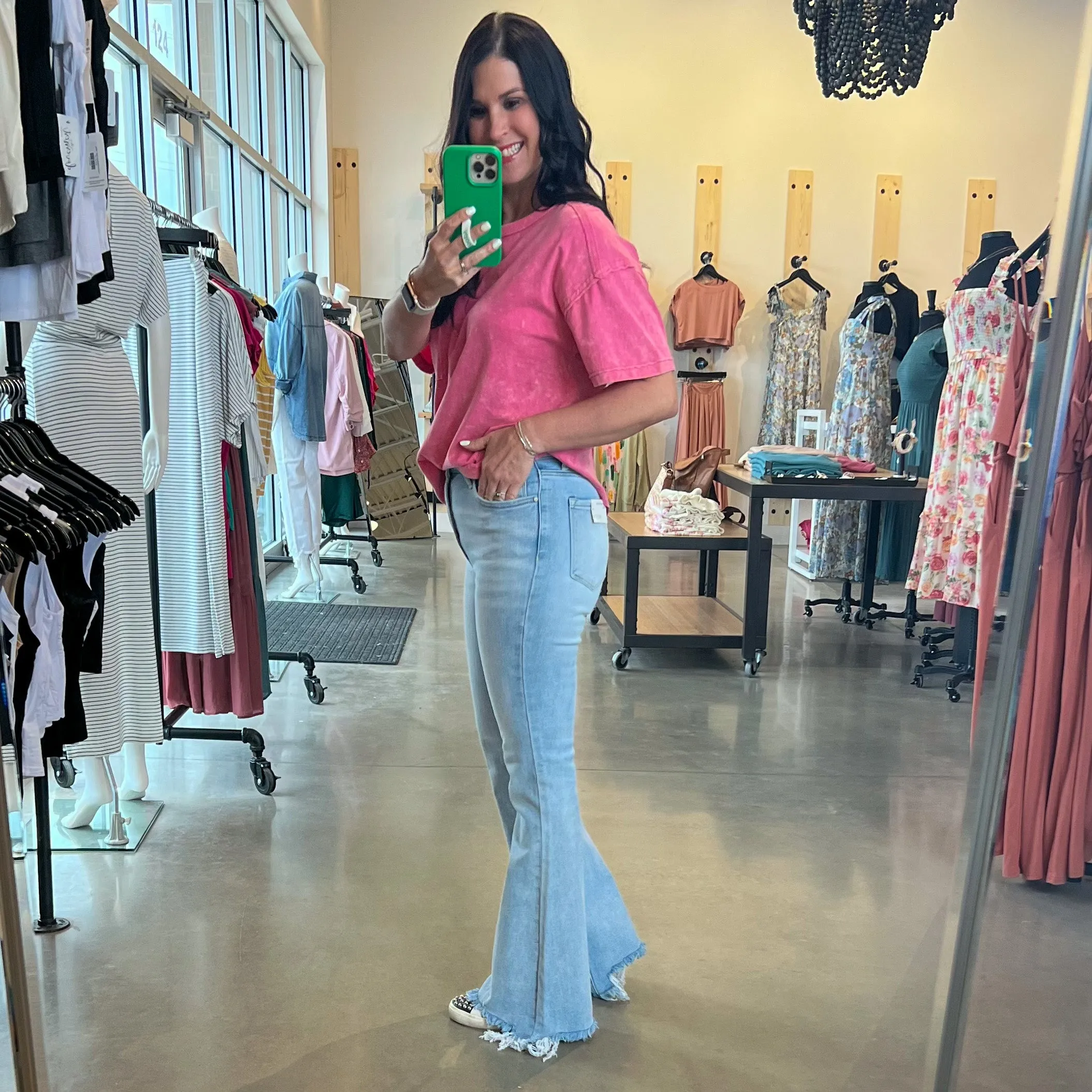 Risen High Rise Flare Jeans - Light