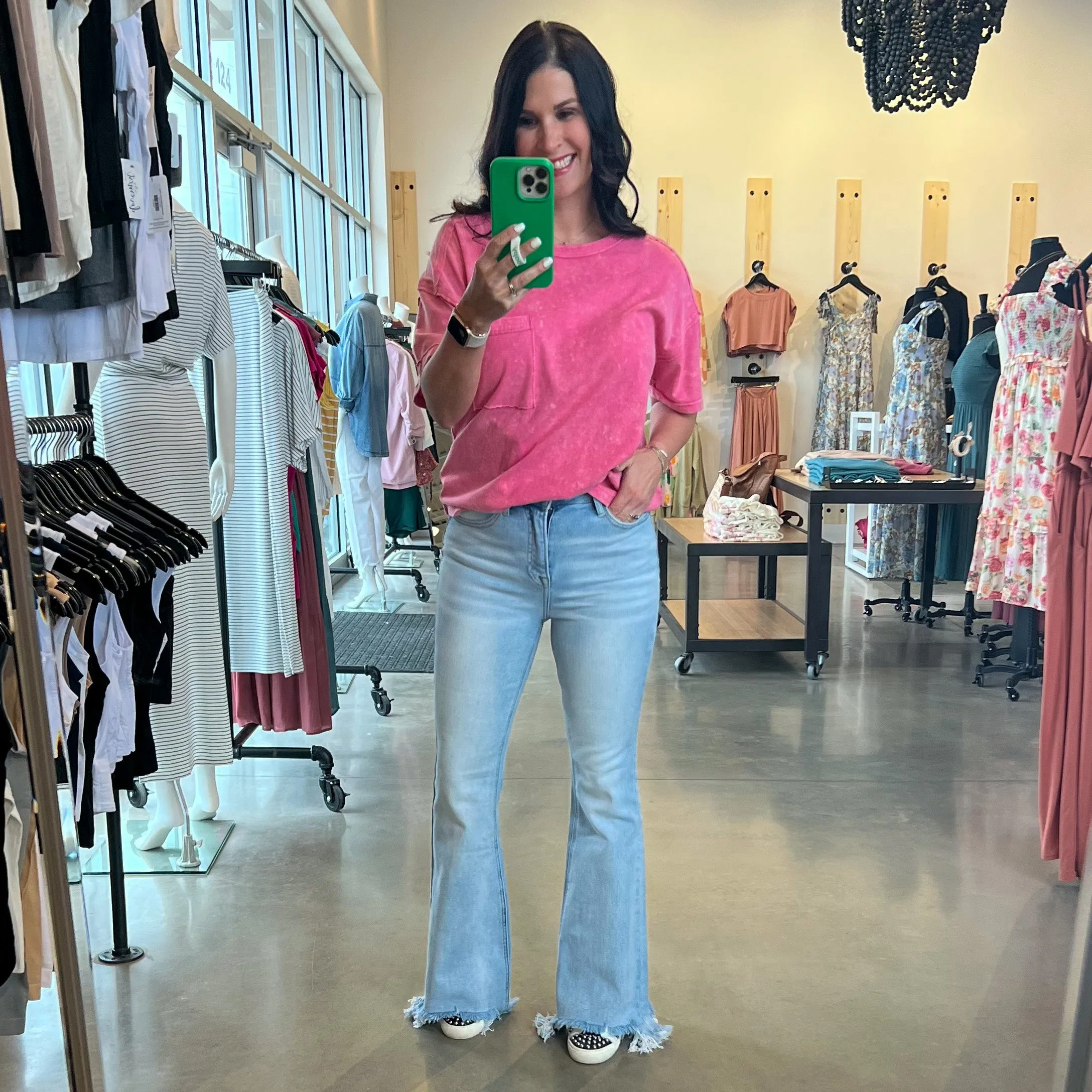 Risen High Rise Flare Jeans - Light