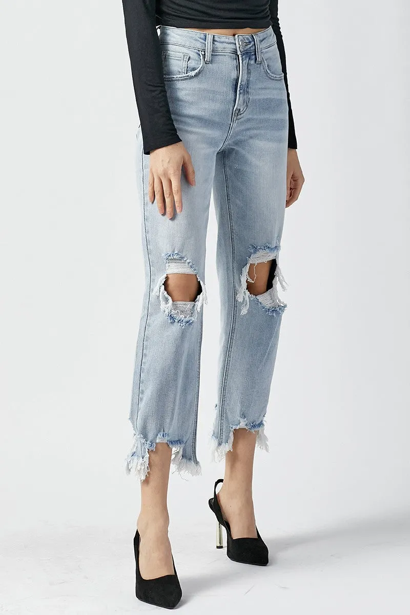 RISEN Straight Crop Jeans