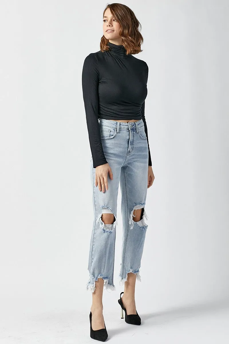 RISEN Straight Crop Jeans