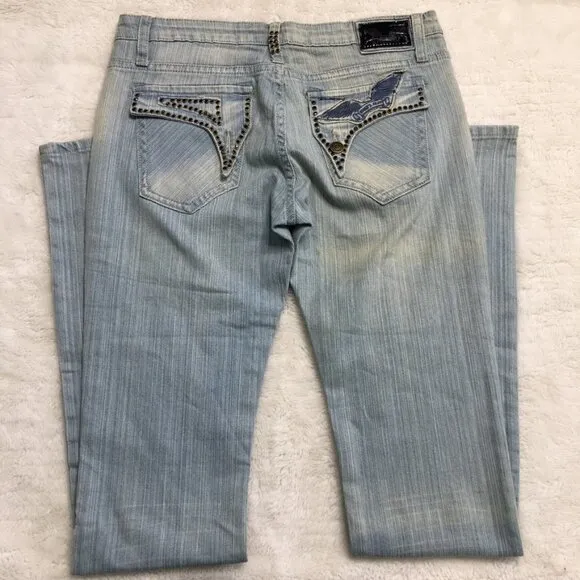 Robin's Jean Women's Blue Light Wash Jeans Size 28 x 35&quot;
