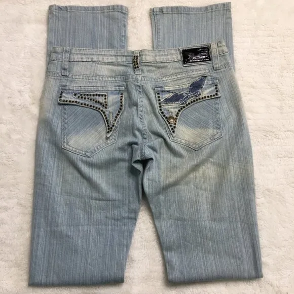 Robin's Jean Women's Blue Light Wash Jeans Size 28 x 35&quot;