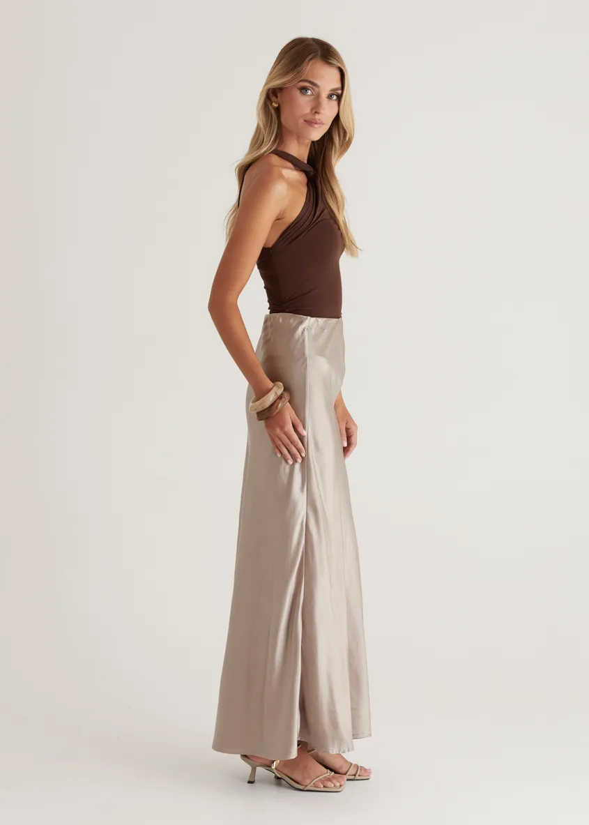 Rosalie Midi Skirt - Taupe