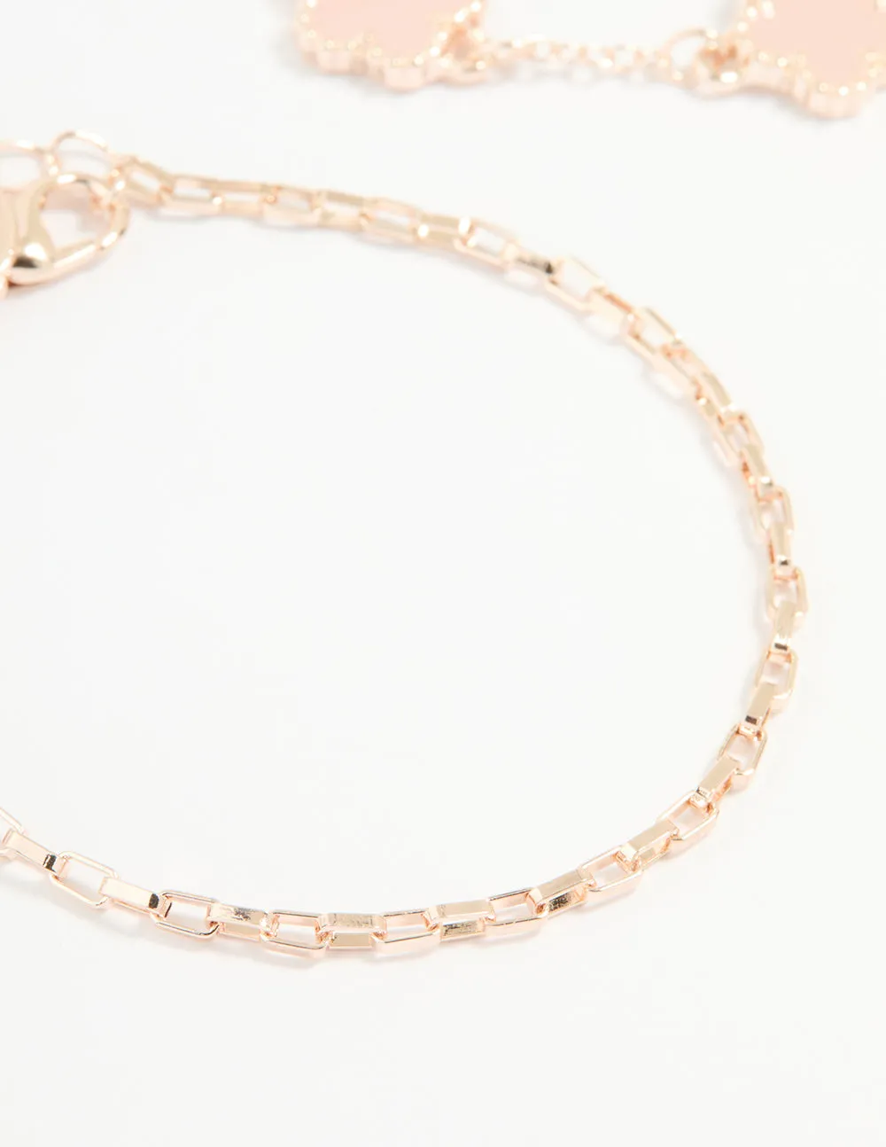 Rose Gold Flower & Chain Bracelets 3-Pack