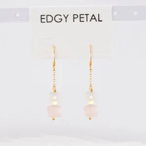 Rose Moon Cube Chain Earrings