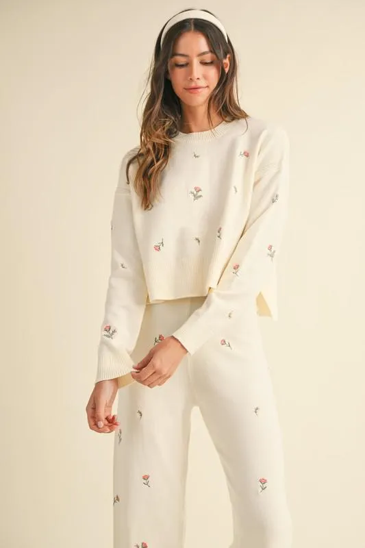 Rosy Posy Sweater Top