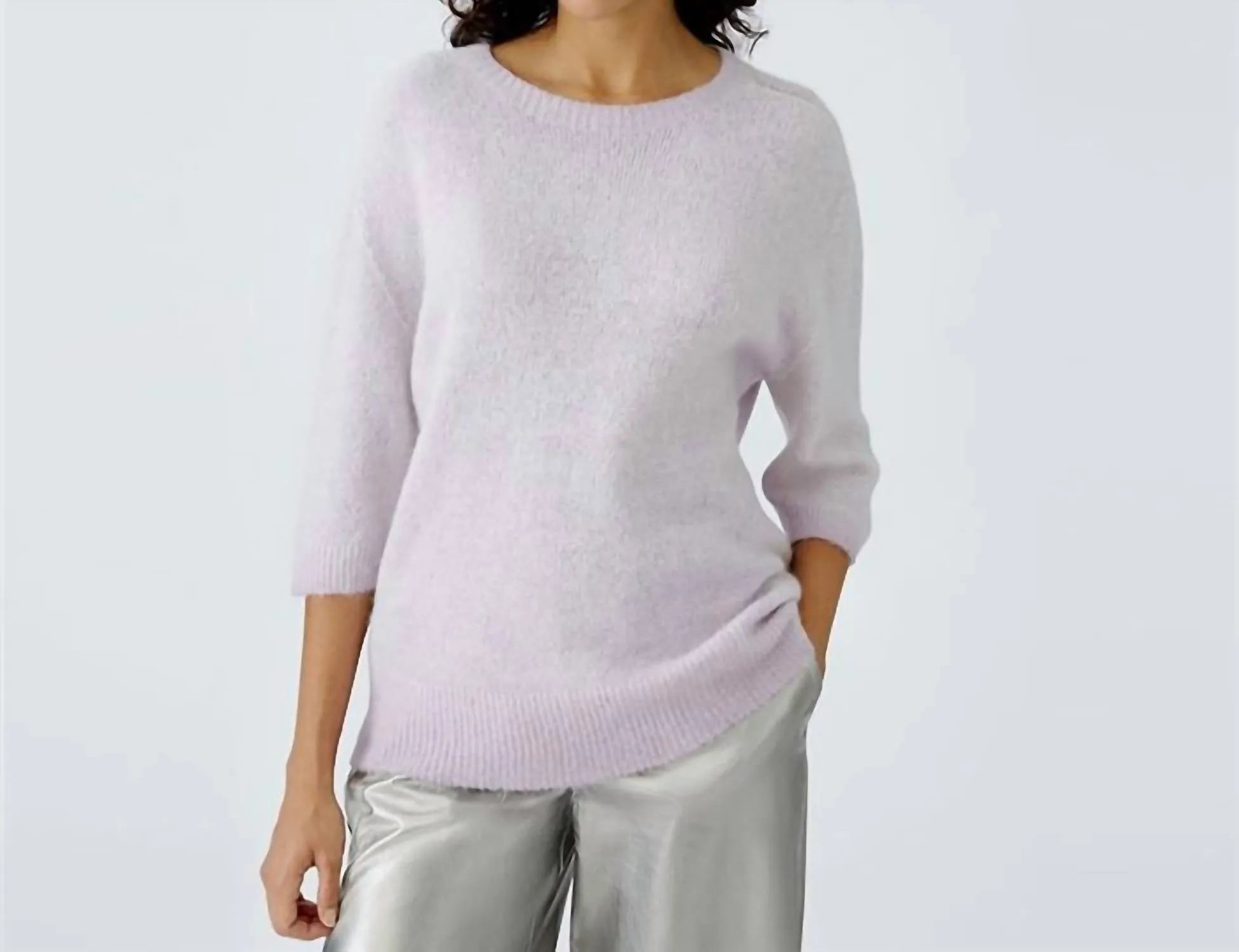 Round Neck Jumper In Lilac