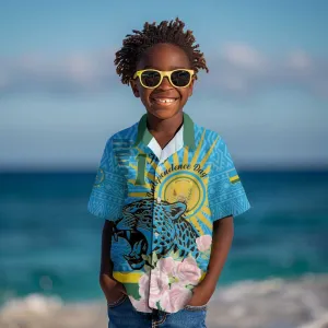 Rwanda Independence Day Kid Hawaiian Shirt Leopard With Roses LT01