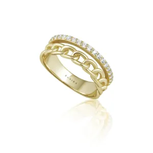 Sahira Jolene Chain Ring in Gold