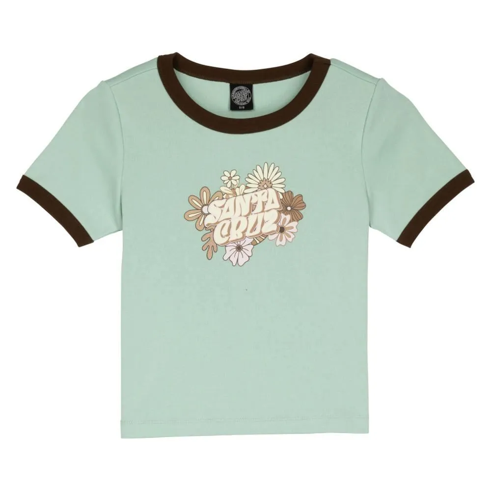 Santa Cruz Womens T-Shirt Vibes Front Ringer - Fresh Mint