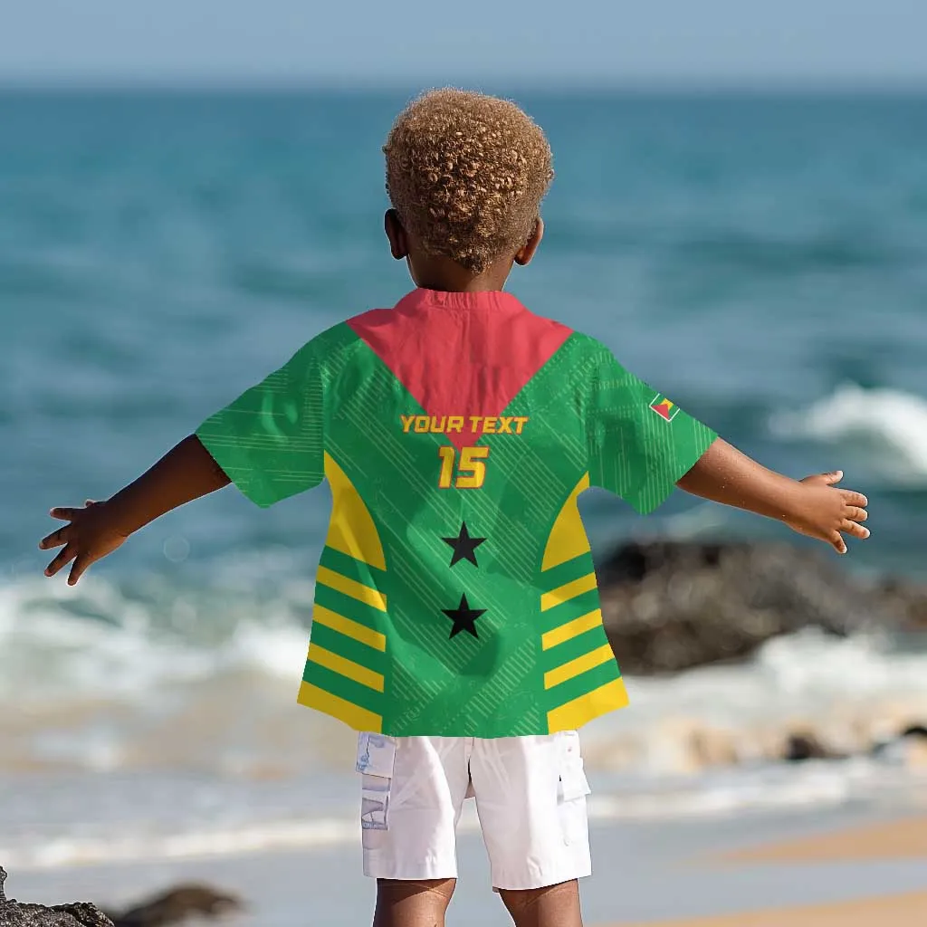 Sao Tome and Principe Football Custom Kid Hawaiian Shirt Sporty Style - Green Color LT15