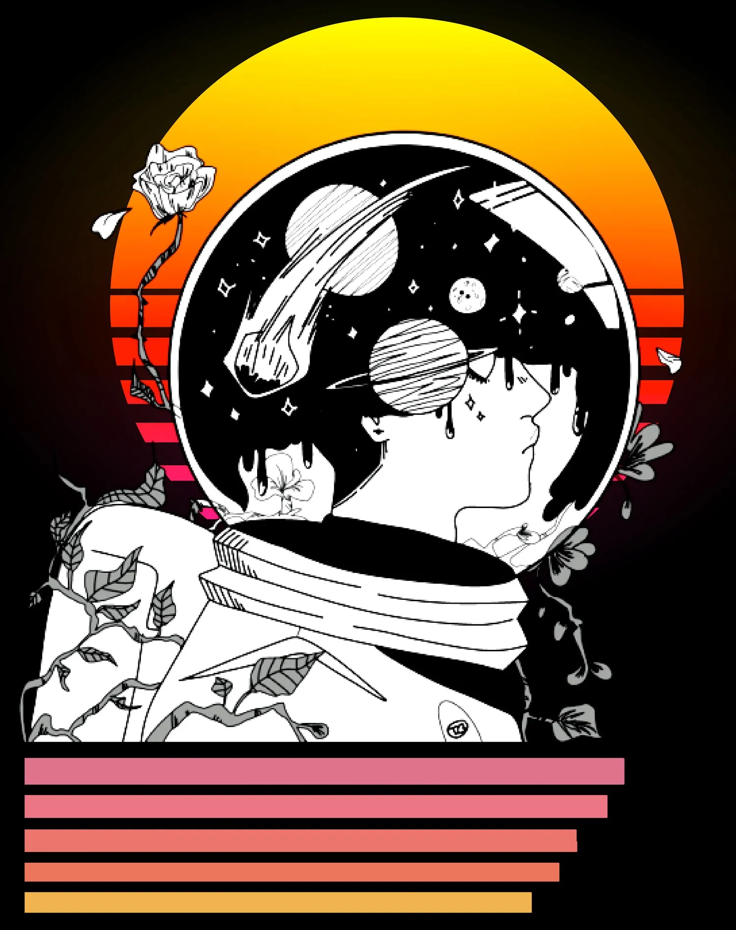 Science Space Astronaut Anime Retro Vintage Comic Nerd Geek Official Women's T-shirt