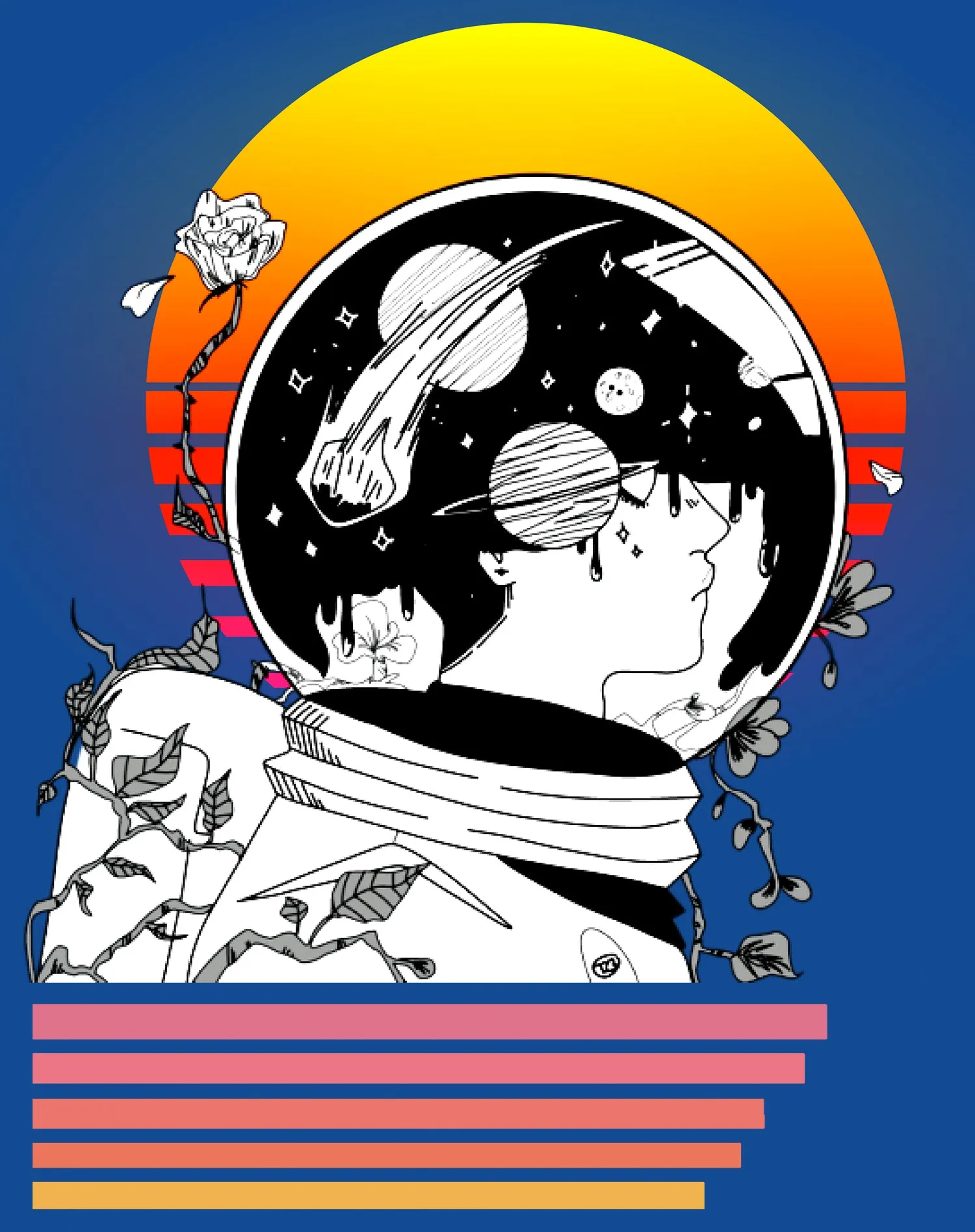 Science Space Astronaut Anime Retro Vintage Comic Nerd Geek Official Women's T-shirt
