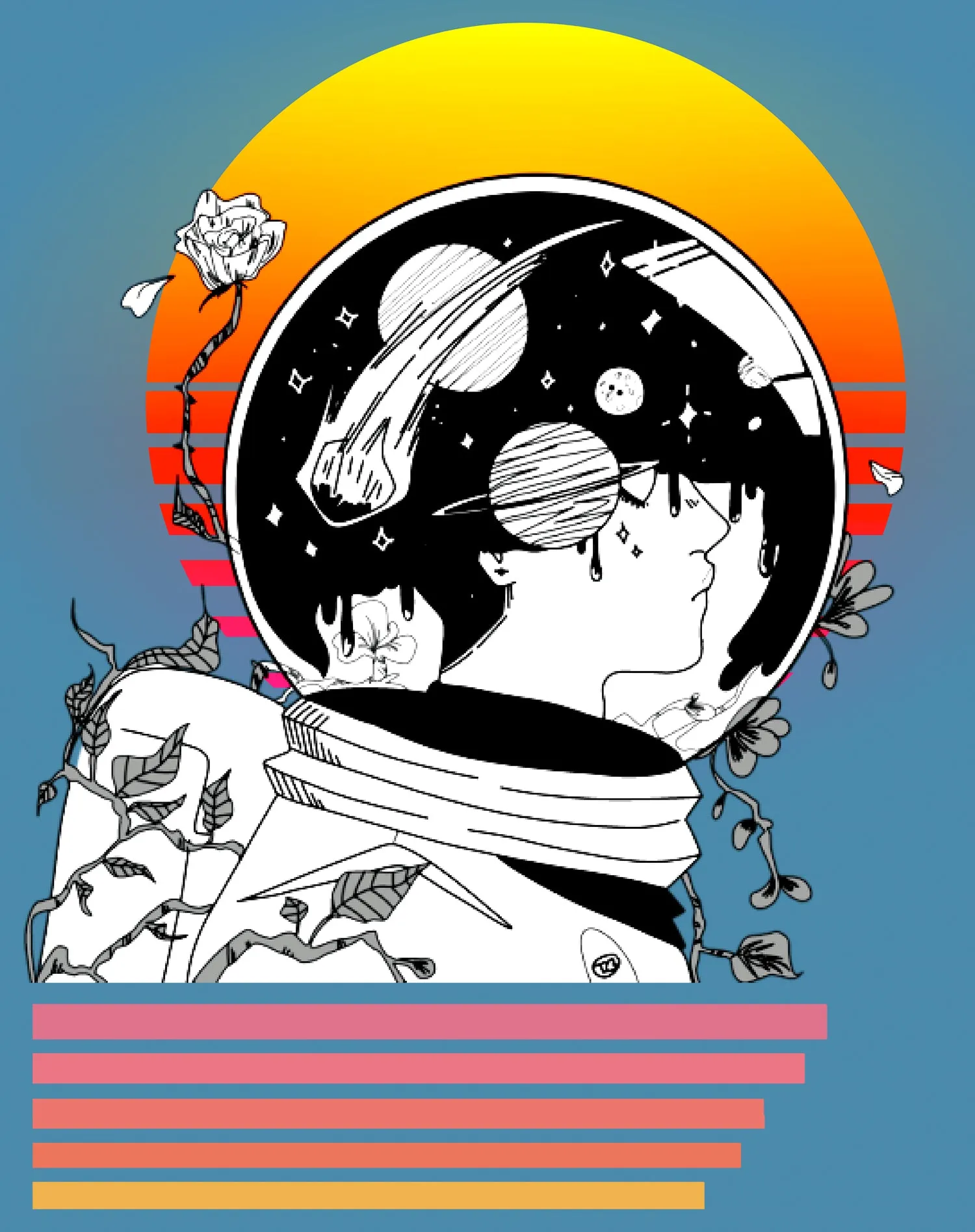 Science Space Astronaut Anime Retro Vintage Comic Nerd Geek Official Women's T-shirt