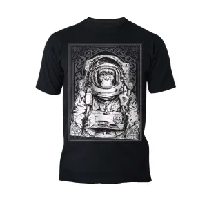 Science Space Monkey Astronaut Launch Nerdy Geek Chic Ironic Official Men's T-shirt
