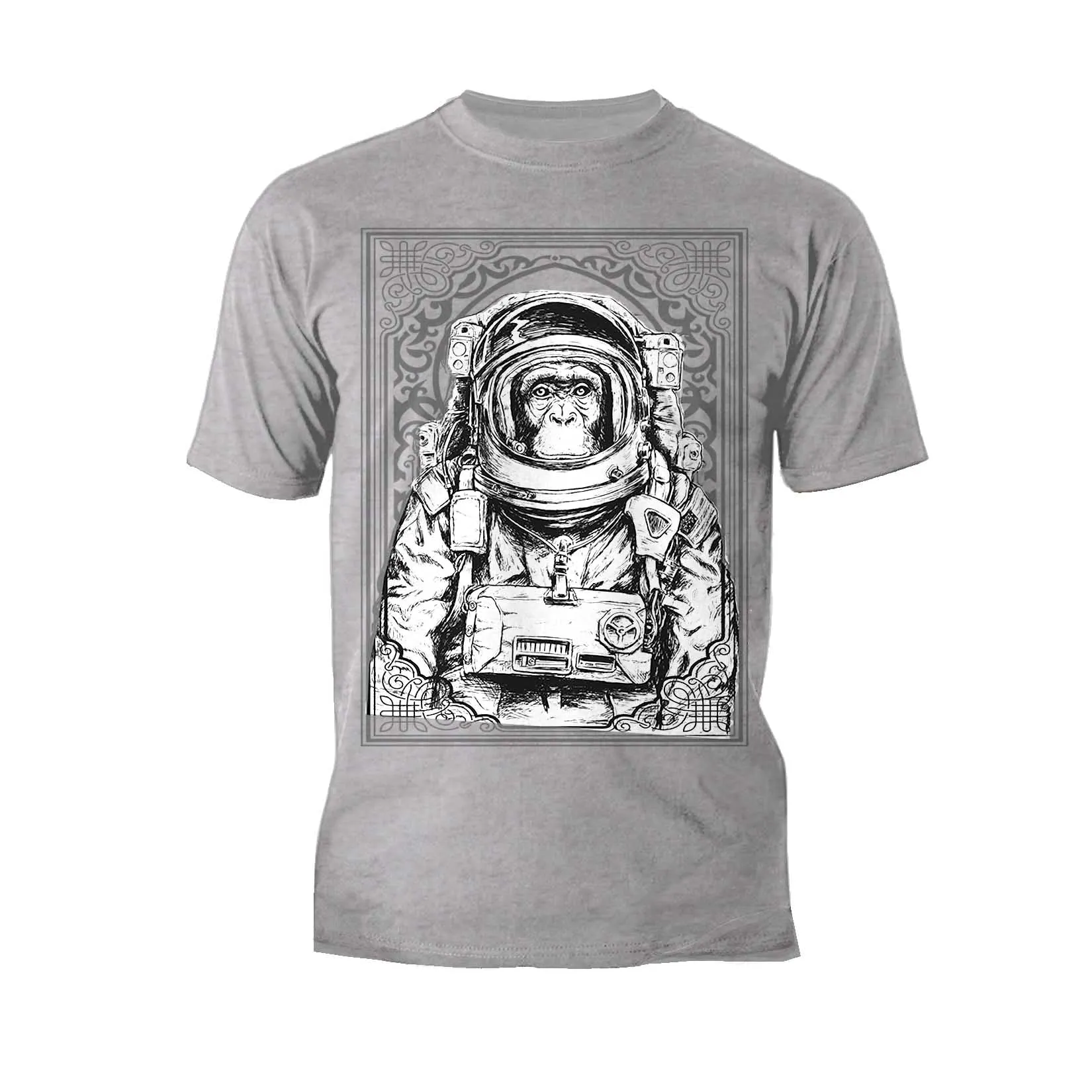 Science Space Monkey Astronaut Launch Nerdy Geek Chic Ironic Official Men's T-shirt